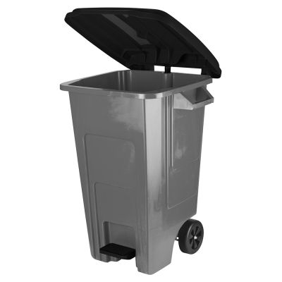 Фото Бак для мусора 100л с крышкой, на колесах, дым Spin&Clean Freestyle SC700221026. Интернет-магазин FOROOM