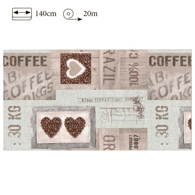 Клеенка столовая "Coffee" на нетканой основе, ширина 140см (1м.п.) Sanem Plastik Moderno 6140.02