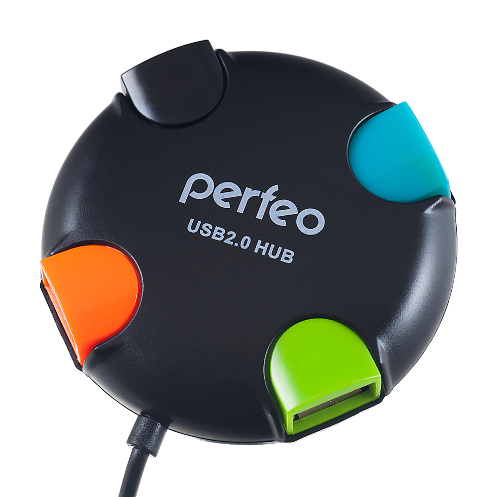 Perfeo USB-HUB 4 Port, (PF-VI-H020 Black) чёрный/100 PF_4283