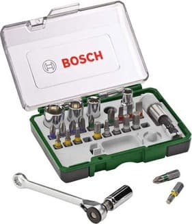 Фото BOSCH Набор бит с ключом-трещоткой (27 предметов) Bosch (2 607 017 160). Интернет-магазин FOROOM