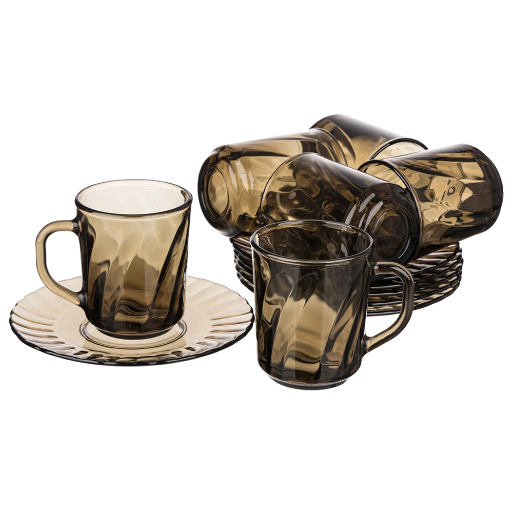 Набор чайный на 6 персон (12пр.): 6 чашек, 6 блюдец Glass Ink Elica 62099
