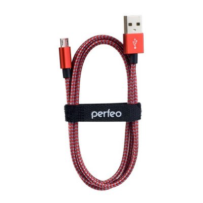 Фото Perfeo PERFEO Кабель USB2.0 A вилка - Micro USB вилка, красно-белый, длина 1 м. (U4803) /100 U4803. Интернет-магазин FOROOM