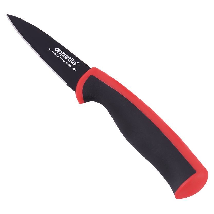 Фото Нож для овощей 8 см Эффект, красный, нерж. ТМ Appetite. Интернет-магазин FOROOM