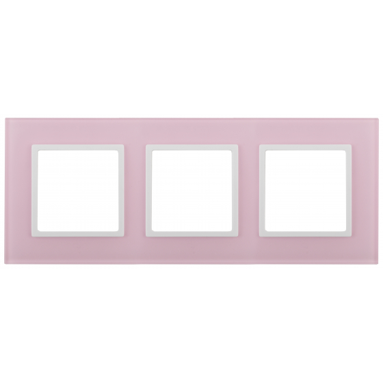 Фото Эра 14-5103-30 ЭРА Рамка на 3 поста, стекло, Эра Elegance, розовый+бел 5/50 Б0034520. Интернет-магазин FOROOM