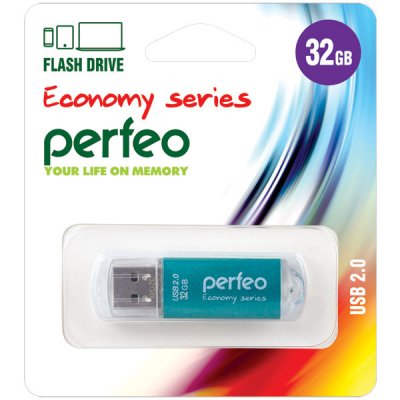 Фото Perfeo USB флэш-диск 32GB E01 Green economy series 10/100 PF-E01G032ES. Интернет-магазин FOROOM