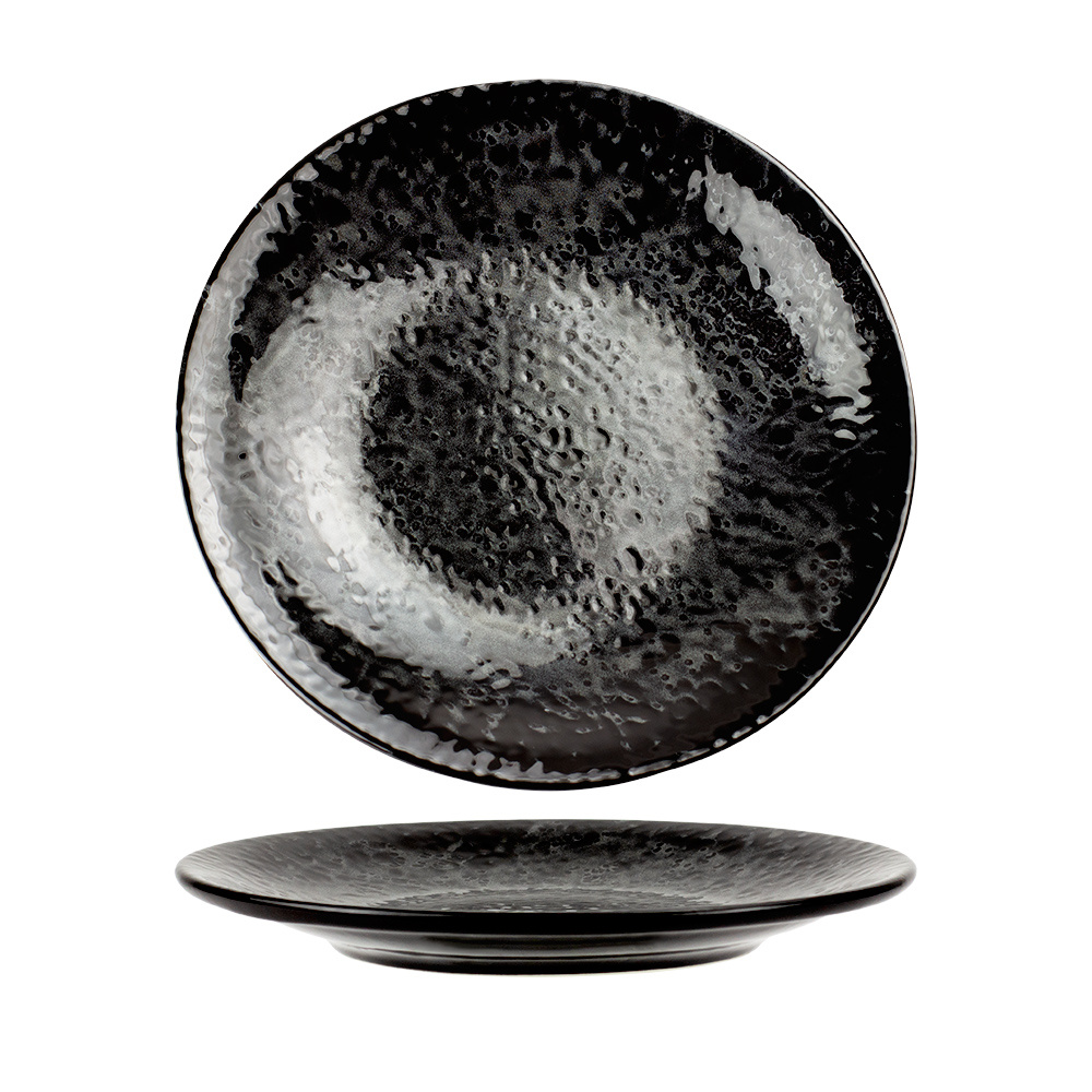 Тарелка мелкая (d)21см Kutahya Porselen Nanokrem "Чёрно-пепельный" NNTS21DU890220