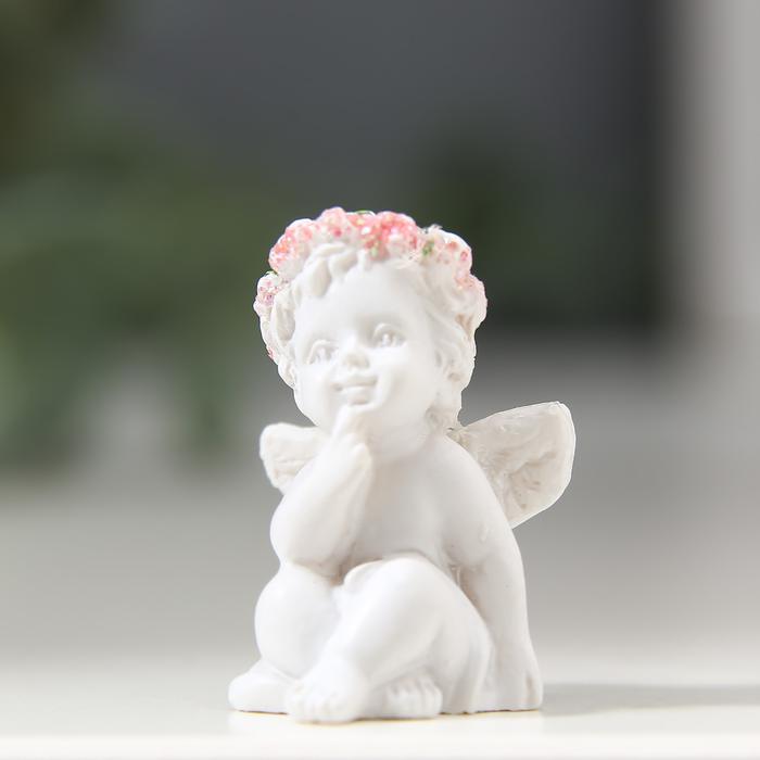 Фото Фигура декоративная "Ангелок милашка в венке из роз" 2x2x(h)3см, микс СимаГлобал  906848. Интернет-магазин FOROOM