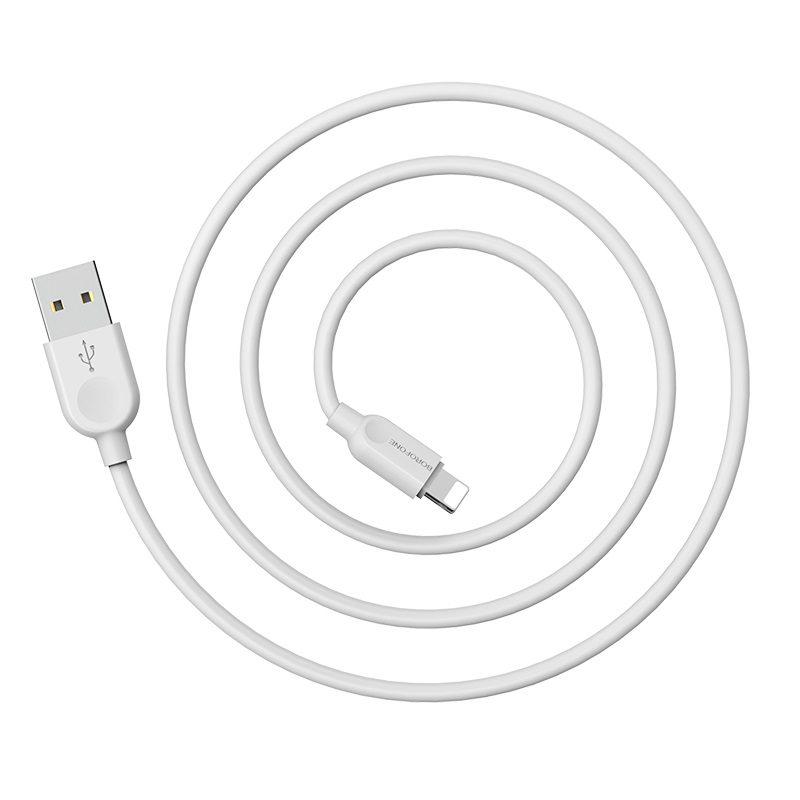 Фото hoco Кабель BX14 LinkJet USB Cable Lightning(L=1M) белый BOROFONE. Интернет-магазин FOROOM