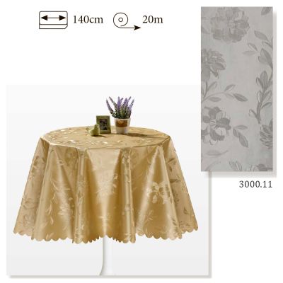 Клеенка столовая "Цветы" на нетканой основе, ширина 140см (1м.п.) Sanem Plastik Elegant 3000.11