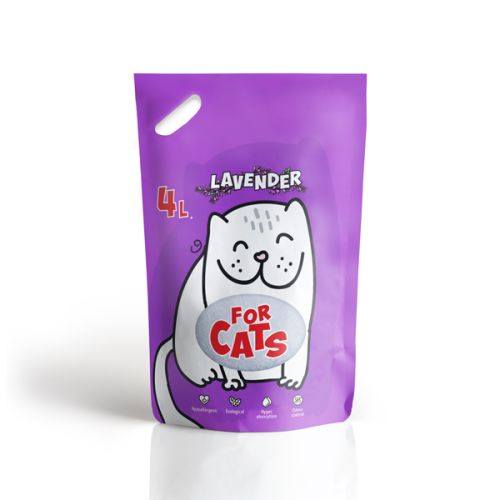 Фото Наполнитель FOR CATS силикагелевый с ароматом лаванды, 4 л.. Интернет-магазин FOROOM