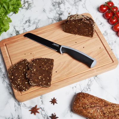 Фото Нож для хлеба 15 см Эффект, серый, нерж. ТМ Appetite. Интернет-магазин FOROOM
