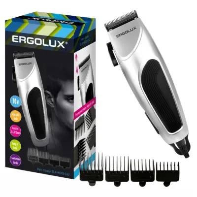 Фото Машинка для стрижки волос ERGOLUX ELX-HC03-C42 серебр. (10Вт, 220-240В) 1/24. Интернет-магазин FOROOM
