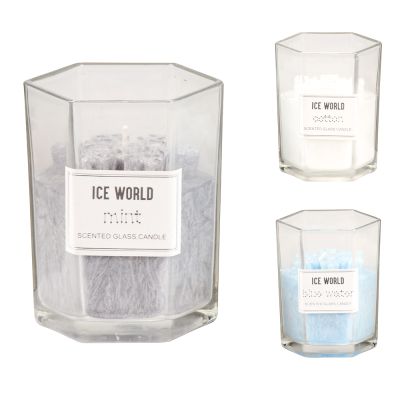 Фото Свеча в стекле "Ice World" ø8x10 см Christmas Gifts  87027. Интернет-магазин FOROOM