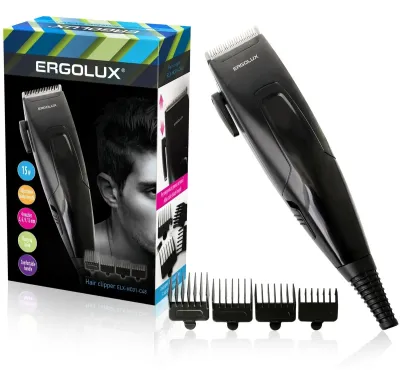 Фото Машинка для стрижки волос ELX-HC01-C48 черный (15Вт, 220-240В) ERGOLUX /20. Интернет-магазин FOROOM