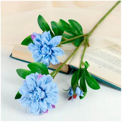 Фото Цветок искусственный "Хризантема ажурная синяя" 48 см СимаГлобал  4301287. Интернет-магазин FOROOM