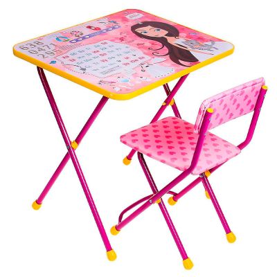 Фото Комплект складной мебели "Маленькая принцесса" для детей (3-7 лет): стол со стулом Nika Kids Познайка 618043. Интернет-магазин FOROOM