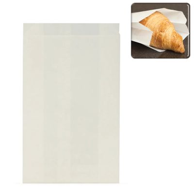 Пакеты бумажные 25х14x(h)6см жиростойкие, белые (100шт) Aviora  108-006
