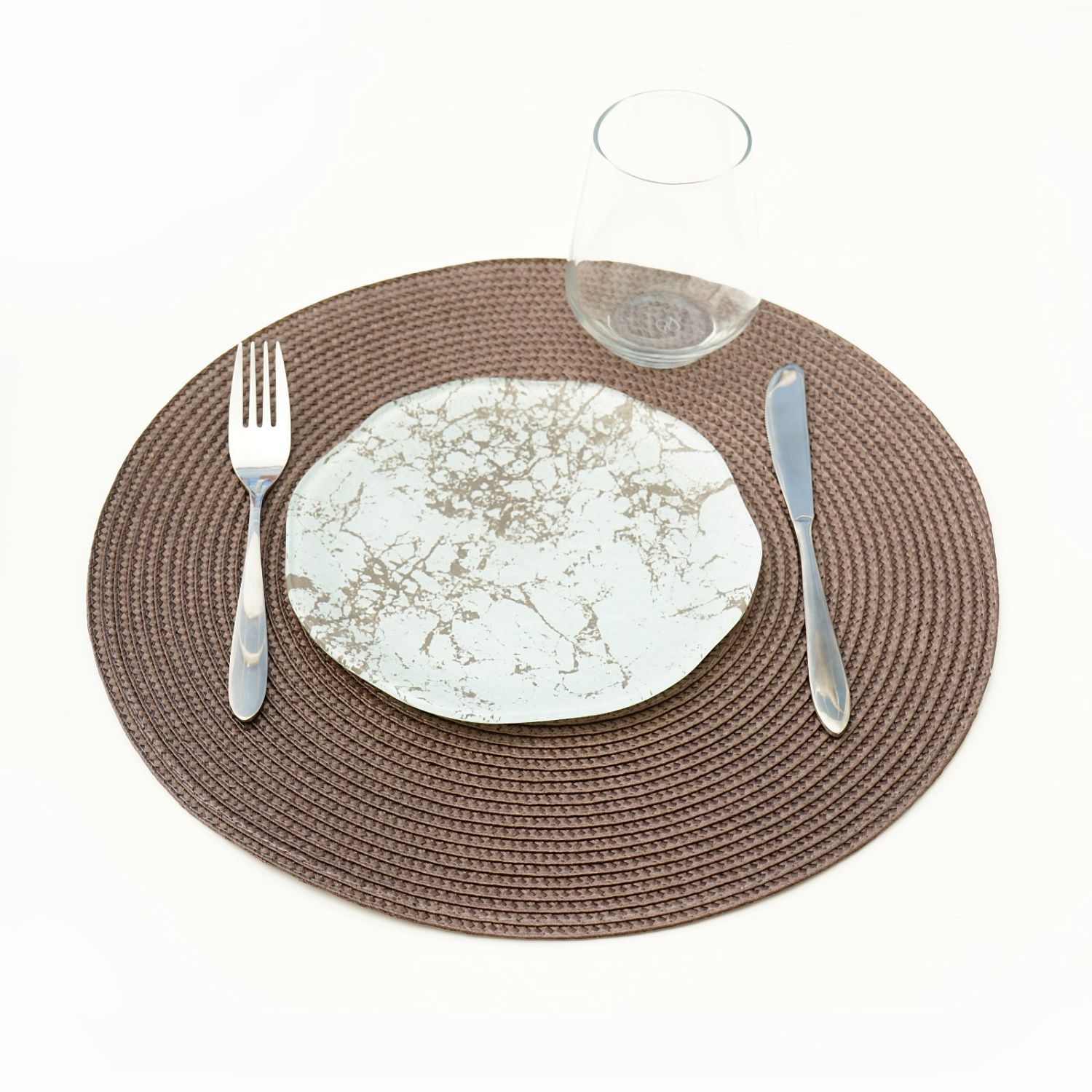 Салфетка сервировочная на стол Доляна «Лофт», d=38 см, цвет коричневый