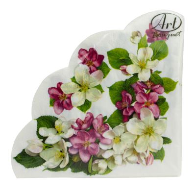 Фото Салфетки бумажные "Яблоневый цветок" (d)32см, 3 слоя, 12шт. Bouquet Art Rondo 57342. Интернет-магазин FOROOM