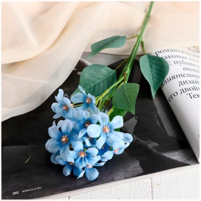 Фото Цветок искусственный "Цветки сакуры голубые" 43 см СимаГлобал  5202017. Интернет-магазин FOROOM
