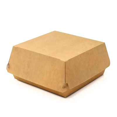Фото Коробки для гамбургера картонные 12x12x(h)7см, размер L (50шт.) Непластик  411-003. Интернет-магазин FOROOM
