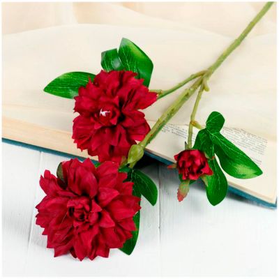 Фото Цветок искусственный "Хризантема ажурная бордовая" 48 см СимаГлобал  4301289. Интернет-магазин FOROOM
