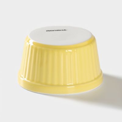 Фото Рамекин из жаропрочной керамики Доляна «Нюд», 200 мл, 9x5 см, цвет жёлтый. Интернет-магазин FOROOM