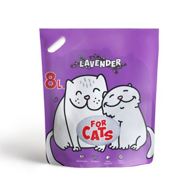 Фото Наполнитель FOR CATS силикагелевый с ароматом лаванды, 8 л.. Интернет-магазин FOROOM