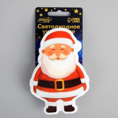 Игрушка световая "Дед Мороз" 10,2x7,2см, 1 LED, от LR44*3шт., мерцание Luazon Lighting  7706034