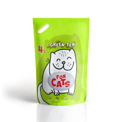 Фото Наполнитель FOR CATS силикагелевый с ароматом зеленого чая, 4 л.. Интернет-магазин FOROOM