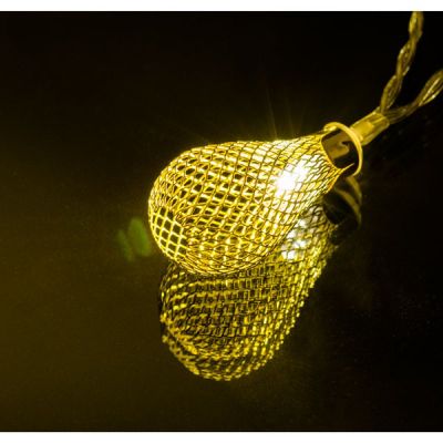 Фото Perfeo гирлянда светодиодная "Капля 1" 10LED, металл, 1.5м, 2хАА. Интернет-магазин FOROOM
