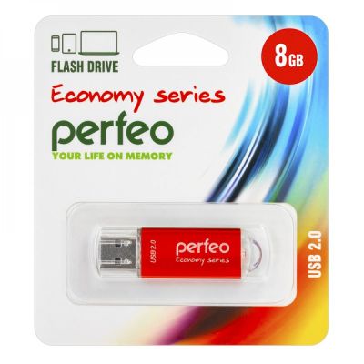 Фото Флэш-диск Perfeo USB 8GB E01 Red economy series /10 PF-E01R008ES. Интернет-магазин FOROOM