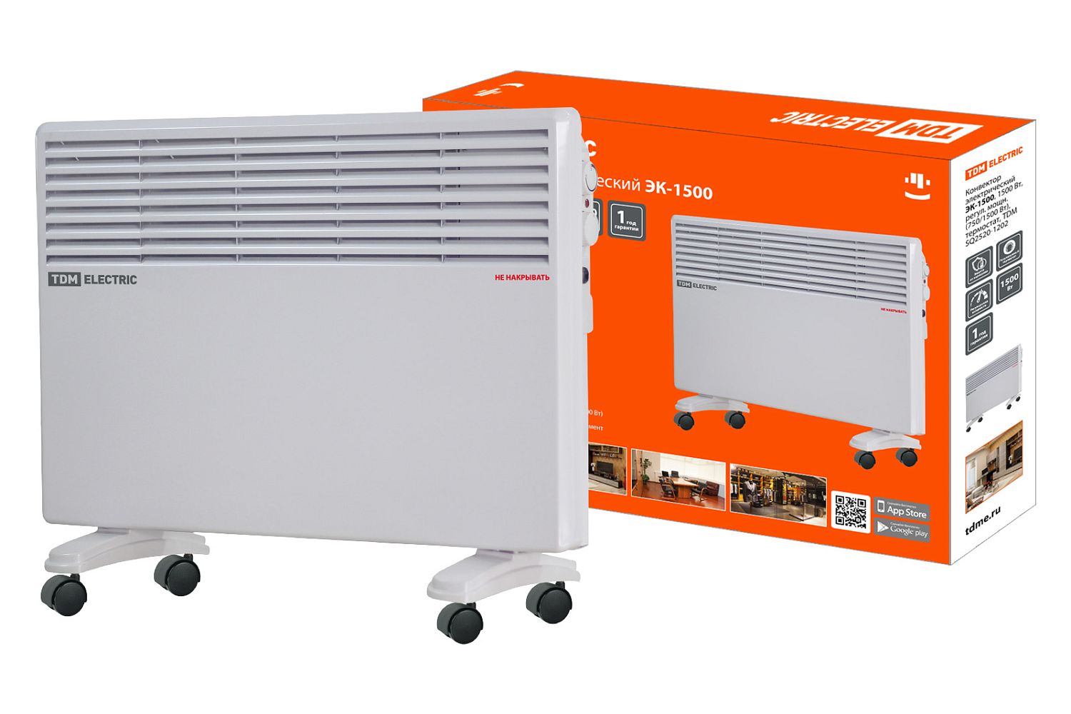 TDM Конвектор электрический ЭК-1500, 1500 Вт, регул. мощн. (750/1500 Вт), термостат, TDM /1