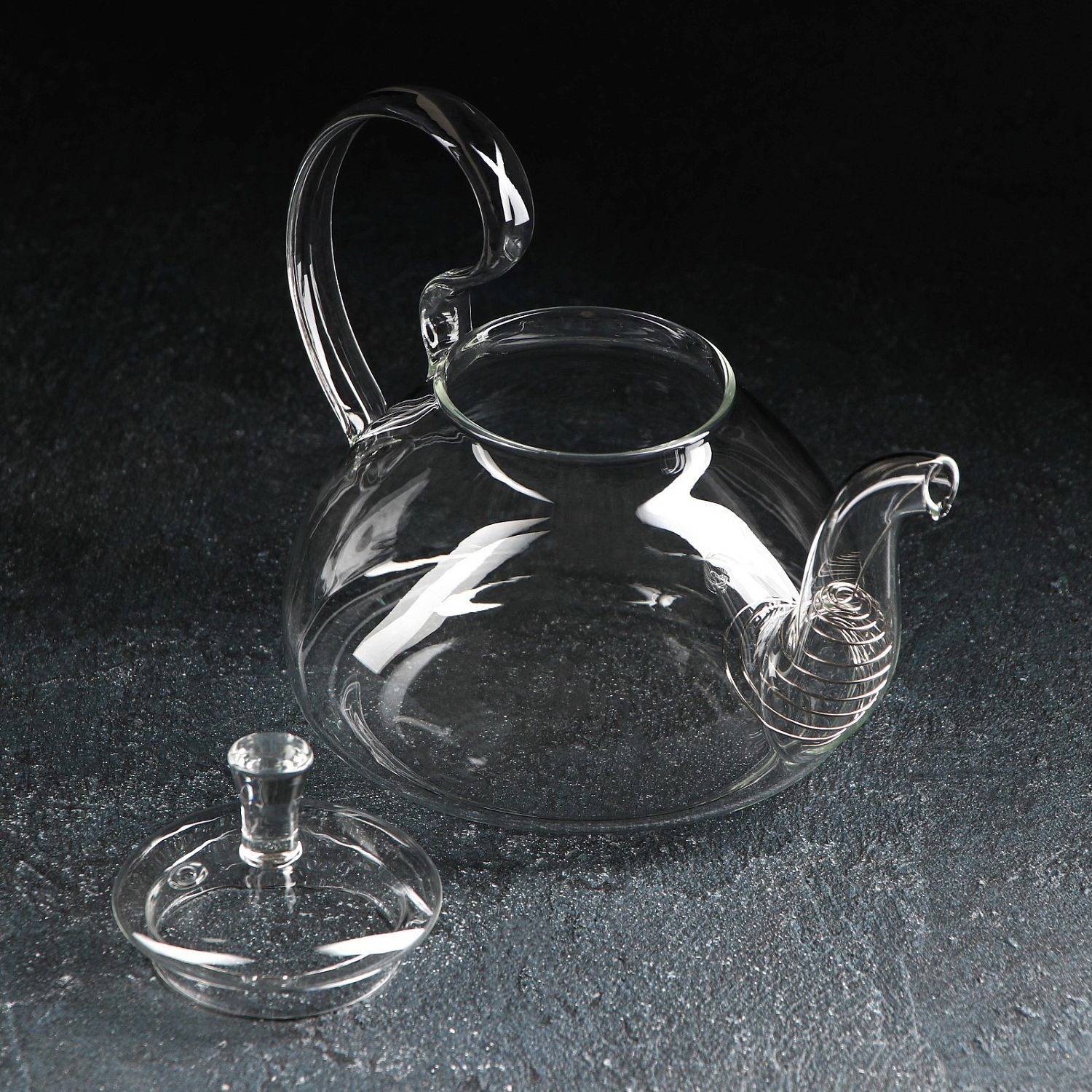 Чайник стеклянный заварочный с металлическим ситом Доляна «Элегия», 800 мл