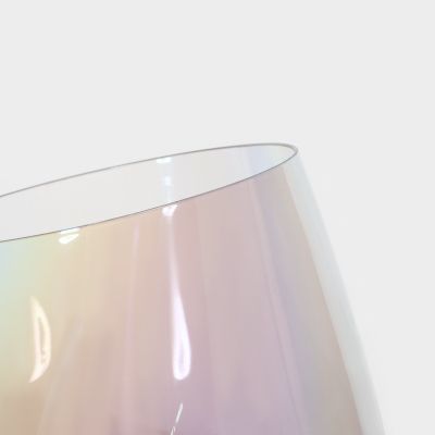 Фото Бокал стеклянный для вина Magistro «Иллюзия», 550 мл, 10x24 см, цвет перламутровый. Интернет-магазин FOROOM