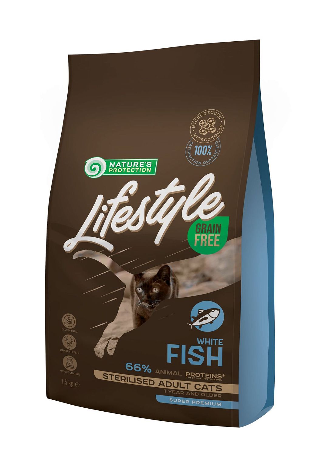 Сухой корм беззерновой NP Lifestyle Grain Free White Fish Sterilised д/к стерил. с белой рыб. 1,5 кг