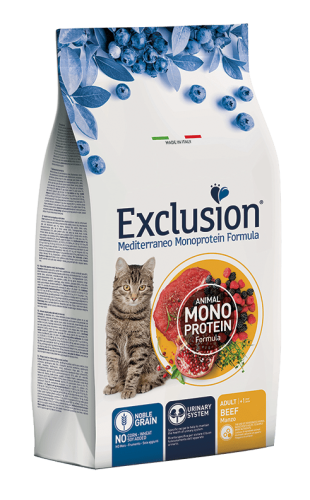 Фото Сухой корм EXCLUSION Monoprotein BEEF для кошек с говядиной, 1,5 кг NGCAB01. Интернет-магазин FOROOM