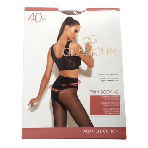 Фото Колготки женские 40den, miele, 2 (S) Glamour Thin Body 1214. Интернет-магазин FOROOM