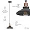 Подвесной светильник ЭРА PL4 BK/RC металл, E27, max 60W, d203 мм, шагрень черный/медь
