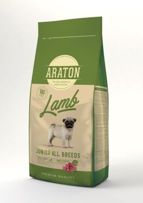 Фото Сухой корм премиум Araton Junior Lamb д/щенков всех пород с мясом ягненка 15 кг. Интернет-магазин FOROOM