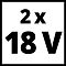 Зарядное устройство + аккумулятор 2x4.0 Ah, Einhel PXC (4512112)