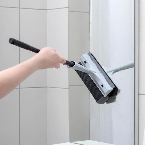 Фото Щётка для мытья окон с сеткой и водосгоном, ручка 44 см Plastic Republic Quadra Line SV3067 СБ. Интернет-магазин FOROOM
