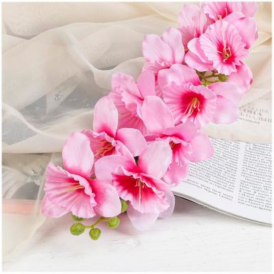Фото Цветок искусственный "Дельфиниум волнистый розовый" 82 см СимаГлобал  4460423. Интернет-магазин FOROOM
