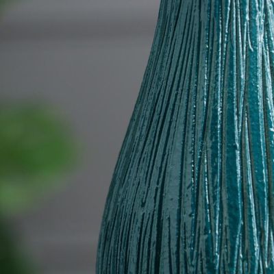 Фото Ваза керамическая "Лиза", (h)32см, изумрудная Керамика ручной работы Рельефные линии 7045350. Интернет-магазин FOROOM