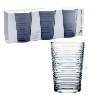 Фото Комплект из 3-х стаканов 290 мл, цв. серый Pasabahce Granada 420072 1090007. Интернет-магазин FOROOM