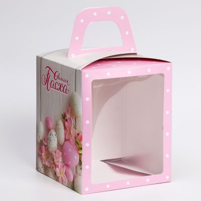 Фото Пасхальная коробочка "Весенняя Пасха", розовая, 15 х 15 х 18 см. Интернет-магазин FOROOM