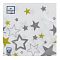 Салфетки бумажные "Новогодние звезды на белом" 33x33см, 3 слоя, 20шт. Bouquet Art 57522