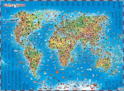 Фото Карта в пластике/Карта мира для детей. Интернет-магазин FOROOM