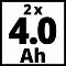 Зарядное устройство + аккумулятор 2x4.0 Ah, Einhel PXC (4512112)