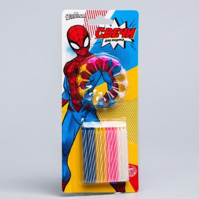 Фото Набор свечей для торта "Человек-Паук" 24шт., разноцветные Marvel  5108365. Интернет-магазин FOROOM